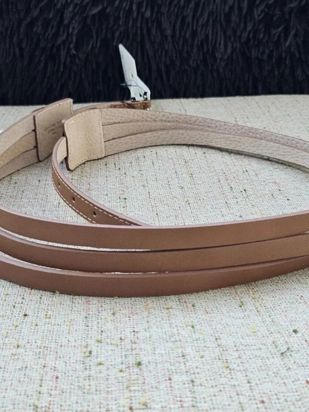 LODIS Belt Leather Brown 3 Strand Women Waistband Pin Buckle Size M/L NWT